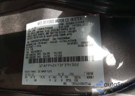 2003 Ford Mustang Gt z USA, uszkodzony, nr VIN 1FAFP42X73F394322